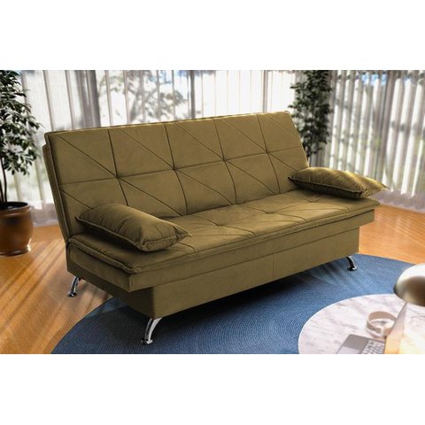 Sofá Cama Pérsia 3 Lugares Suede Velut - King House