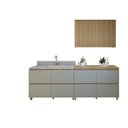 Ver imagem 2 de Lavanderia Modulada com 2 Balcões e 1 Amario Aéreo Porta Ripada 100% Mdf Rainha