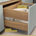 Ver imagem 6 de Lavanderia Modulada com 2 Balcões e 1 Amario Aéreo Porta Ripada 100% MDF Rainha Verde/Nature