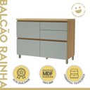 Ver imagem 4 de Lavanderia Modulada com 2 Balcões e 1 Amario Aéreo Porta Ripada 100% MDF Rainha Verde/Nature