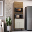 Ver imagem 1 de Torre para Microondas e Forno 2 Portas Florença Marrom/Marromle/Sabbia