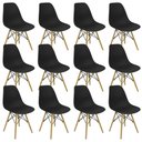 Ver imagem 1 de Kit 12 Cadeiras Charles Eames Eiffel Wood Design Preta