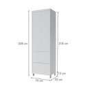 Ver imagem 6 de Lavanderia Modulada com Armário Aéreo,1 Balcão e 1 Armário Multiuso 100% MDF Marquesa Branco/Nature