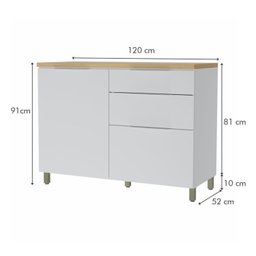 Lavanderia Modulada com Armário Aéreo,1 Balcão e 1 Armário Multiuso 100% Mdf Marquesa - 16