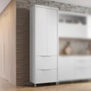 Ver imagem 3 de Lavanderia Modulada com Armário Aéreo,1 Balcão e 1 Armário Multiuso 100% MDF Marquesa Branco/Nature