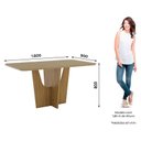 Ver imagem 2 de Mesa de Jantar Vértice 160 Cm Ambiente Canto Arredondado com Vidro Nature – Henn