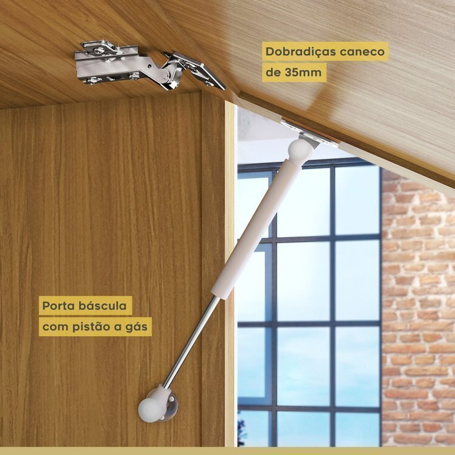 Lavanderia Modulada com Armário Aéreo,1 Balcão e 1 Armário Multiuso 100% Mdf Marquesa - 12