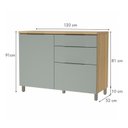 Ver imagem 5 de Lavanderia Modulada com Armário Aéreo,1 Balcão e 1 Armário Multiuso 100% MDF Marquesa Verde/Nature