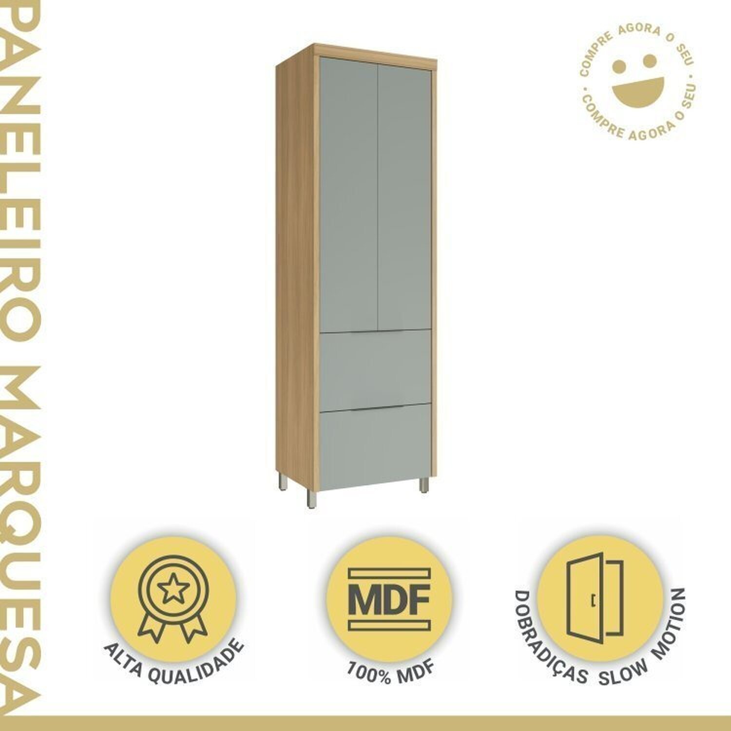 Lavanderia Modulada com Armário Aéreo,1 Balcão e 1 Armário Multiuso 100% Mdf Marquesa - 7