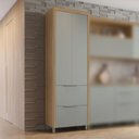 Ver mais imagens de Lavanderia Modulada com Armário Aéreo,1 Balcão e 1 Armário Multiuso 100% Mdf Marquesa