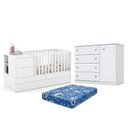 Ver imagem 1 de Kit Berço Multifuncional Formare MDF Colchão Incluso Branco Matic Móveis