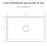 Cuba Cozinha Farm Sink Quadratta 65 Cm Estilo Fazenda Avental - 6