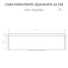 Cuba Cozinha Farm Sink Quadratta 65 Cm Estilo Fazenda Avental - 9