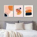 Ver imagem 2 de Kit 3 Quadros Modernos para Quarto ou Sala 24x18cm - com Vidro:madeira Preta