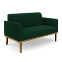Ver imagem 1 de Sofá 2 Lugares Namoradeira Madeira Castanho Marisa Bouclê Verde D03 - D’Rossi