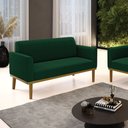 Ver imagem 2 de Sofá 2 Lugares Namoradeira Madeira Castanho Marisa Bouclê Verde D03 - D’Rossi