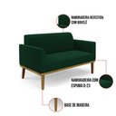 Ver imagem 3 de Sofá 2 Lugares Namoradeira Madeira Castanho Marisa Bouclê Verde D03 - D’Rossi