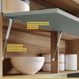 Lavanderia Modulada com 2 Armários Aéreos e 1 Balcão 1 Porta 100% Mdf - 6