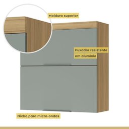 Lavanderia Modulada com 2 Armários Aéreos e 1 Balcão 1 Porta 100% Mdf - 12