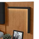 Ver imagem 3 de Cabeceira Casal 160cm 2 Mesas de Cabeceira com LED Calitan - Lp - Rei de Casa Amendoa Clean/Preto Fo