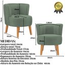 Ver imagem 3 de Cadeira Estofada para Sala de Estar Tecido Veludo Aconchegante Reforçada Ergonômica