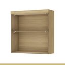 Ver imagem 4 de Lavanderia Modulada com 2 Armários Aéreos e 1 Balcão 100% MDF Marquesa Marrom/Branco/Nature