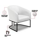 Ver imagem 6 de Kit 2 Poltronas Stella Corino Base Industrial Preto - D’Rossi Branco