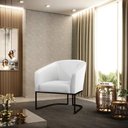 Ver imagem 2 de Kit 2 Poltronas Stella Corino Base Industrial Preto - D’Rossi Branco
