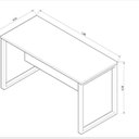 Ver imagem 3 de Mesa Suprema Individual 160cm Industrial Tampo de Noce e Preto Marrom
