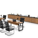 Ver imagem 2 de Mesa Suprema Individual 160cm Industrial Tampo de Noce e Preto Marrom