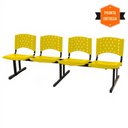 Ver imagem 3 de Cadeira Longarina Plástica 04 Lugares - Cor Amarelo - Realplast - 34070