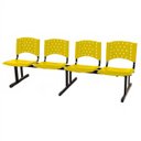 Ver imagem 1 de Cadeira Longarina Plástica 04 Lugares - Cor Amarelo - Realplast - 34070