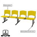Ver imagem 2 de Cadeira Longarina Plástica 04 Lugares - Cor Amarelo - Realplast - 34070