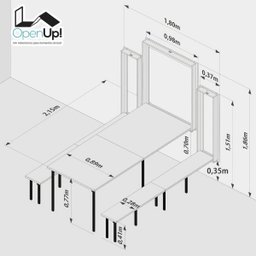 Kit Mesa Dobrável Retrátil de Parede 9 Lugares com Bancos (2,15m) - Noronha - 4