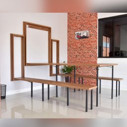 Kit Mesa Dobrável Retrátil de Parede 9 Lugares com Bancos (2,15m) - Noronha - 8