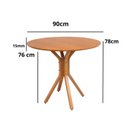 Ver imagem 3 de Conjunto Mesa Jantar Redonda 4 Cadeiras 90cm Madeira Maciça Nozes Lisboa Marrom