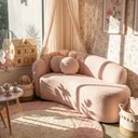 Ver imagem 1 de Sofá Curvo 3 Lugares Orgânico Recepção Sala Estar Confortável Serena Boucle Rosê - Montanaris Decor
