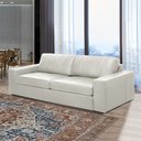 Ver imagem 1 de Sofá Decorativo Agatha 2 Lugares Sala de Estar 205cm Pés em Madeira Couro Off White G88 - Gran Belo