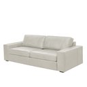 Ver imagem 2 de Sofá Decorativo Agatha 2 Lugares Sala de Estar 205cm Pés em Madeira Couro Off White G88 - Gran Belo