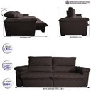 Ver imagem 2 de Sofá Retrátil e Reclinável 2,95m Molas Ensacadas Cama inBox Big Home Bordado 3D Linho Marrom
