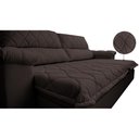 Ver imagem 4 de Sofá Retrátil e Reclinável 2,95m Molas Ensacadas Cama inBox Big Home Bordado 3D Linho Marrom