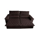 Ver imagem 5 de Sofá Retrátil e Reclinável 2,95m Molas Ensacadas Cama inBox Big Home Bordado 3D Linho Marrom