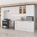 Ver imagem 1 de Cozinha Completa com Armário e Balcão Milla Anna Clean 14 Portas 3 Gavetas MDF 390cm Branco Mó