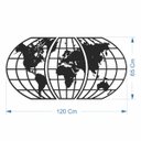 Ver imagem 4 de Quadro Decoração Vazado Mapa Mundi World Triplo Preto 120x65