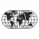Ver imagem 5 de Quadro Decoração Vazado Mapa Mundi World Triplo Preto 120x65