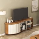 Ver mais imagens de Conjunto de 2 Peças Painel Slim e Rack Suporta com Segurança Tvs 75 Polegadas Magnum Marrom Cinamomo