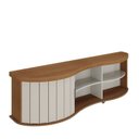 Ver imagem 5 de Conjunto de 2 Peças Painel Slim e Rack Suporta com Segurança Tvs 75 Polegadas Magnum Marrom Cinamomo