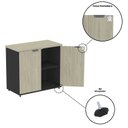 Ver imagem 7 de Armário Baixo para Escritório com 2 Portas P25 Preto/Castanheira Marrom