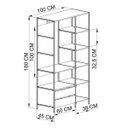 Ver imagem 3 de Guarda Roupa Closet Industrial P1025 Grafite Placa e Ponto