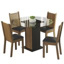 Ver imagem 2 de Conjunto Sala de Jantar Madesa Débora Mesa Tampo de Vidro Redondo 4 Cadeiras - Preto/rustic